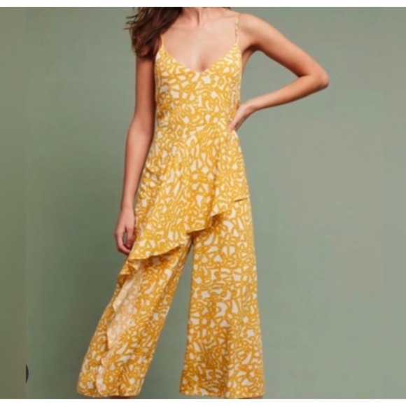 Maeve Pants - Maeve Brittany Daytrip Jumpsuit from Anthropologie summer beachy geoscope sz 4